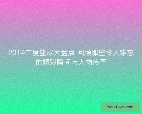 2014年度篮球大盘点 回顾那些令人难忘的精彩瞬间与人物传奇