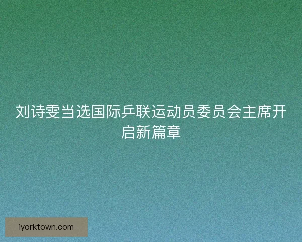 刘诗雯当选国际乒联运动员委员会主席开启新篇章