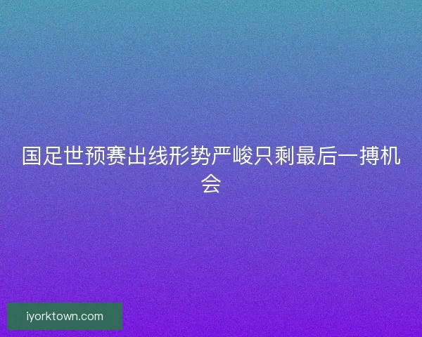 国足世预赛出线形势严峻只剩最后一搏机会