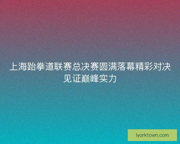 上海跆拳道联赛总决赛圆满落幕精彩对决见证巅峰实力