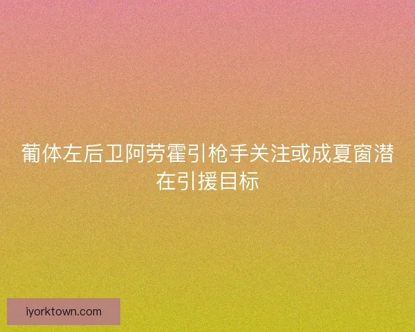 葡体左后卫阿劳霍引枪手关注或成夏窗潜在引援目标
