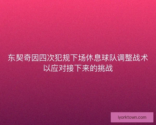 东契奇因四次犯规下场休息球队调整战术以应对接下来的挑战 东契奇因四次犯规下场休息球队调整战术以应对接下来的挑战