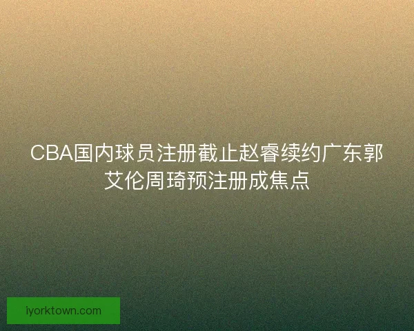 CBA国内球员注册截止赵睿续约广东郭艾伦周琦预注册成焦点